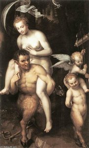 Venus Riding A Satyr — Dirck De Quade Van Ravesteyn