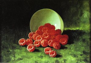 Still Life - Overturned Cup on Raspberries