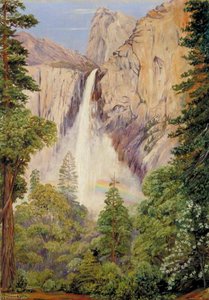 Rainbow Over The Bridal Veil Fall, Yosemite, California — Marianne North, Impressionistic Landscape