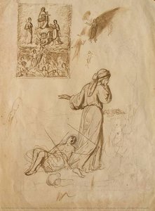 Study For Madonna Enthroned With Saints, Study Of Figures, And Study Of Hagar And Her Son Ishmael — Noè Bordignon