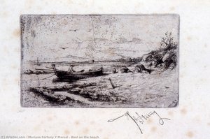 Boat On The Beach — Mariano Fortuny Y Marsal