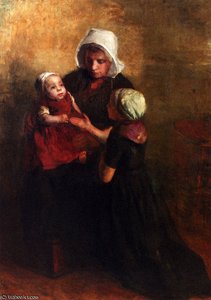 Playing With Little Sister — Albert Neuhuys
