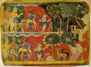 Krishna And Balarama Taking The Cattle To Graze: Folio From A Bhagavata Purana Manuscript — Masters Of The Dispersed Bhagavata Purana