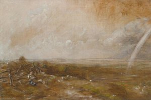 Child's Hill Looking Towards Harrow With A Rainbow — John Constable, Romantic Landscape Painting