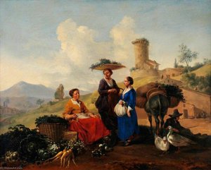 Women At A Market — Hendrick Mommers