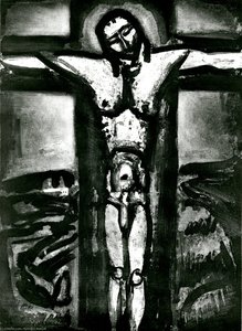 Jesus on the cross as forgotten there