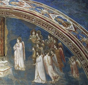 God Sends Gabriel To The Virgin (detail)2 — Giotto Di Bondone, Proto-renaissance