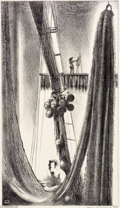 Mending Nets — Louis Lozowick