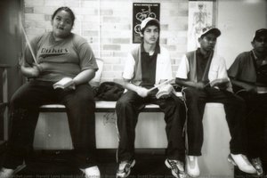 Judy Leataua, Brendan Burns, Scott Dargin, Jamarl Leroy Brazilian Percussion Class, Chifley College: Dunheved Campus, Nth St Marys (Tracksuits of St Marys series)