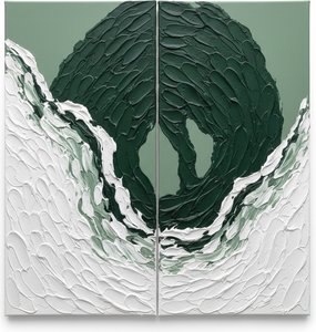 Monolithic Verdant Shadows Amidst The Turbulent Crests Of An Eternal White Tide — David Moreau, Plaster & Texture Art