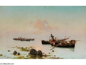 Fischerboote Am Meeresufer — Pietro Barucci
