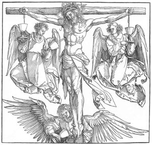 Christ On The Cross With Three Angels(detail) — Albrecht Dürer