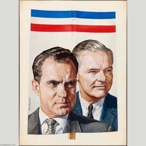 Richard Nixon And Henry Cabot Lodge, Jr — Boris Chaliapin