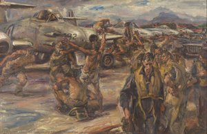 キムポの飛行機たちを描いた絵画 — Sir Ivor Henry Thomas Hele, Cbe
