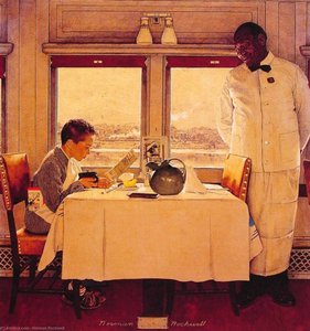 Boy In A Dining Car — Norman Rockwell, American Regionalism