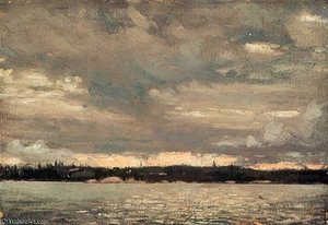 View Over A Lake Sunset Sky — Thomas Thompson