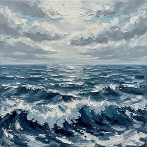 Eternal Surge: A Monumental Study Of Turbulent Tides And Sculptural Sea Foam — David Moreau, Plaster & Texture Art