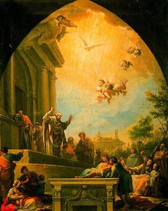 St. Eugene Preaching, By Bayeu, Cloister Of The Cathedral Of Toledo — Francisco Bayeu Y Subías