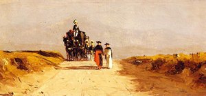 Cardinal's Coach On The Campagna — Sanford Robinson Gifford, Hudson River School