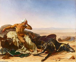 L'arabe Pleurant Son Coursier — Jean Baptiste Mauzaisse