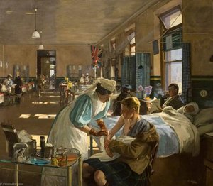 The First Wounded, London Hospital, August 1914 — Sir John Lavery, Edwardian Portraiture