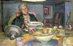 Helen Anrep In The Dining Room At Charleston, East Sussex — Duncan Grant