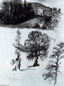 Landscape Morvan And Tree Studies — Balthus