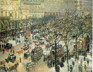 Boulevard Des Italiens Mañana, Luz Solar — Camille Pissarro
