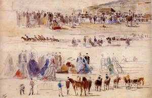 The Racetrack At Deauville — Eugène Louis Boudin