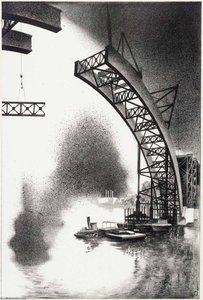 Spanning The Hudson 2 — Louis Lozowick