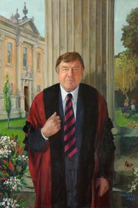 Alan Norman Howard, Honorary Fellow and Benefactor, outside the Howard Building