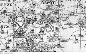 Karte Der Ämter Liebenwerda Und Schlieben Von Petrus — Pieter Schenck