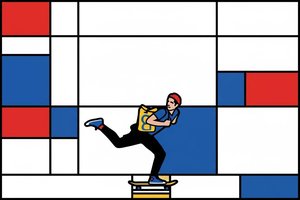 Chromatic Ascent — Jacques Villedieu, De Stijl (geometric Abstraction / Neoplasticism)