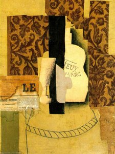 Naturaleza Muerta Con Botella Y Vaso — Pablo Picasso
