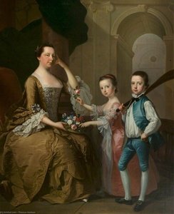 Mrs Matthew Michell And Her Children, Matthew And Anne — Thomas Hudson