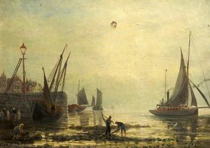 A Seascape With Yachts From A Harbour — James Webb