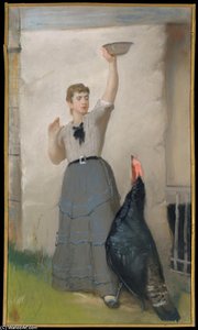 Feeding The Turkey — Jonathan Eastman Johnson