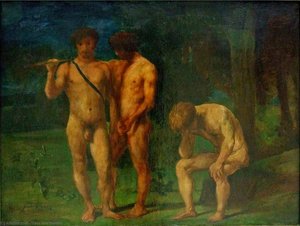 Drei Männer In Der Landschaft Von Hans Von Marées