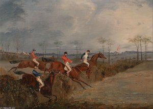 Scenes From A Steeplechase- Another Hedge — Henry Thomas Alken