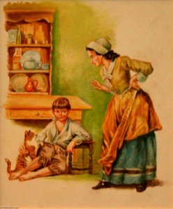 Susanna Wesley with Samuel Wesley, Junior and a Cat