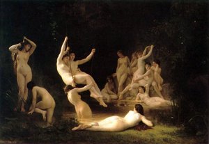La Nymphee (also Known As The Nymphaeum) — William-adolphe Bouguereau, Academic Art