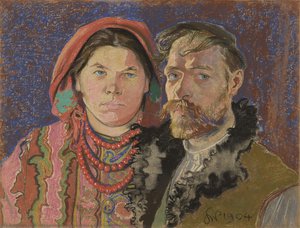 Self - Portrait With Wife — Stanislaw Wyspianski, Symbolism
