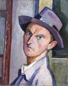 Self-portrait In A Purple Hat — Janos Kmetty