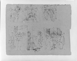 Six Figural Compositions, Some Possibly Of Life Of Christ