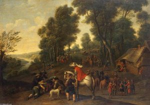 Halt Of Horsemen In A Forest — Pieter Snayers