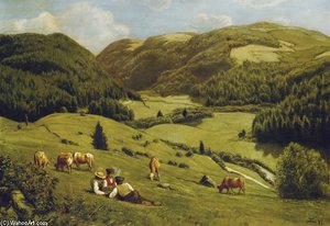 The Albtal At St. Blasien — Hans Thoma