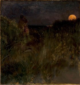 English Moonrise over the dunes