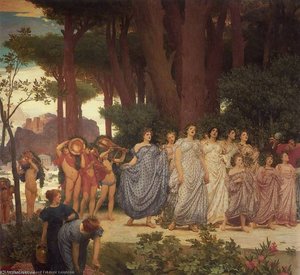 The Daphnephoria (left Detail) — Sir Frederic Lord Leighton