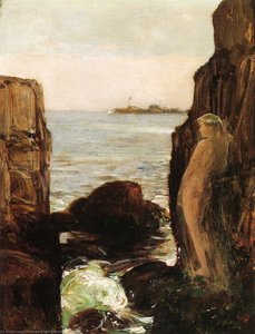 Nymph On A Rocky Ledge — Frederick Childe Hassam