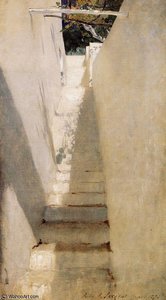 Staircase In Capri — John Singer Sargent